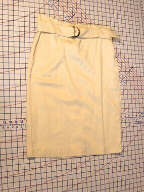 NWT Ann Taylor Cream Linen Blend Paper Bag Skirt, Size 10